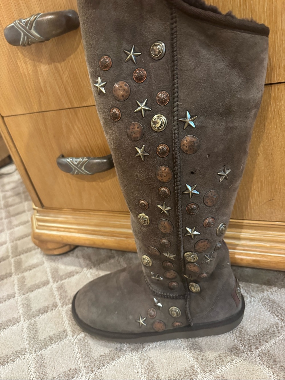 Australia Luxe Collective Brown Studded Suede Tall Boot